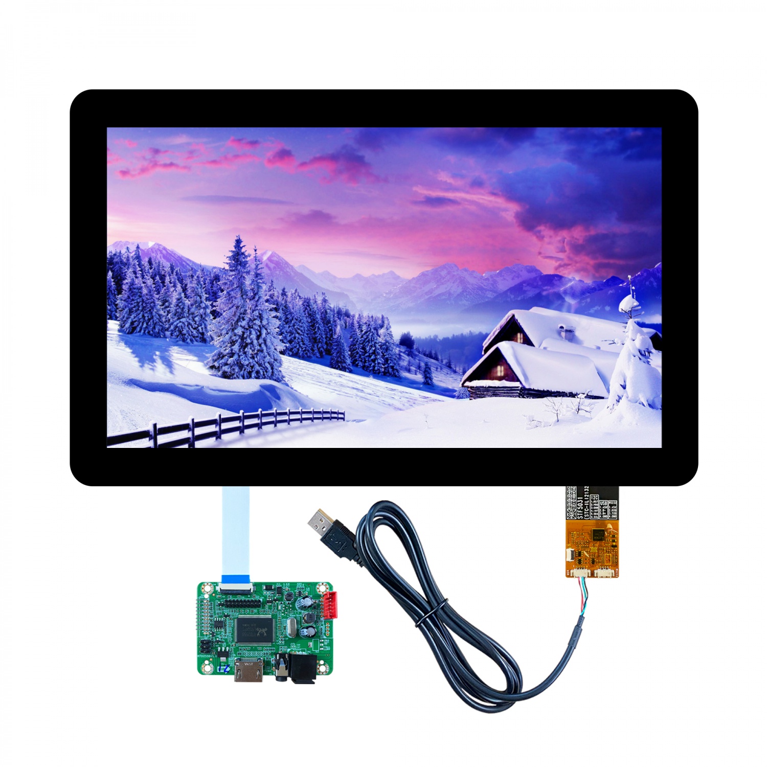 13.3-inch rubber-coated LCD with fully laminated touch screen, 1920×1080