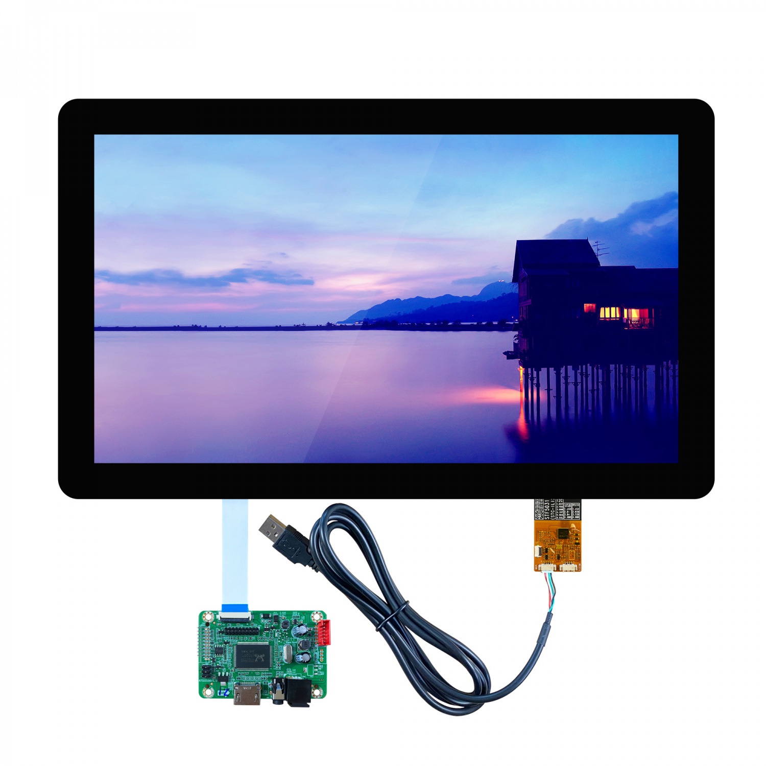 15.6 inch rubberized LCD module with fully bonded touch panel, FHD 1920×1080